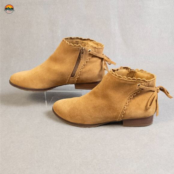Jack Rogers Ankle Booties Brown Suede Classic Side Zip Cottage Women's Size 7.5M - Picture 4 of 13